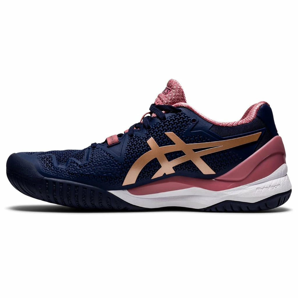 Asics Gel Resolution 8 Women's Tennis Shoe (Peacoat/Rose Gold) - Image 2