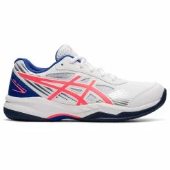 Asics Gel Game 8 GS Junior Tennis Shoe (White/Blazing Coral)