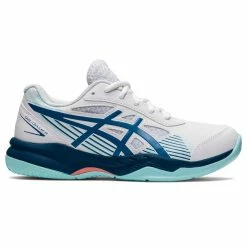 Asics Gel Game 8 GS Junior Tennis Shoe (White/Light Indigo)