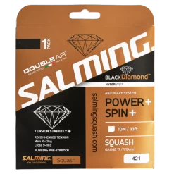 Salming Black Diamond 17 Squash String (Black)