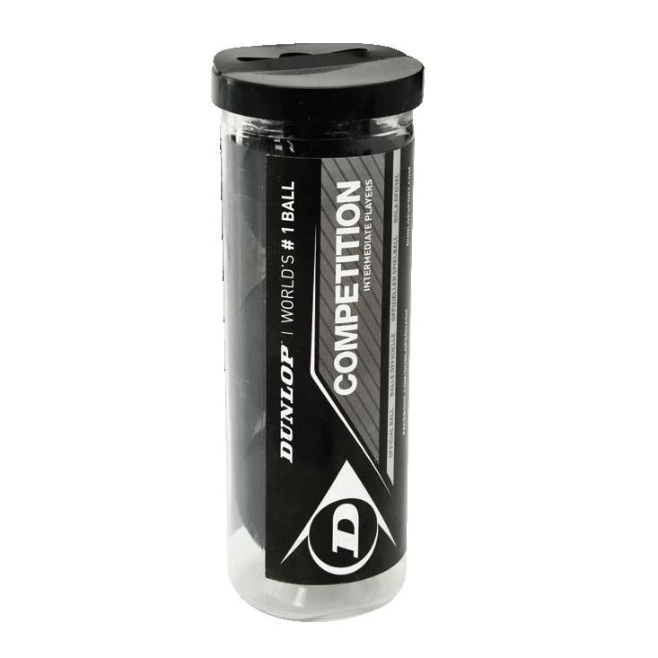 Dunlop Competition Single Yellow Dot Squash Ball 3-Ball Tube 3 Dunlop Competition Single Yellow Dot Squash Ball 3-Ball Tube