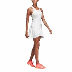 Adidas By Stella McCartney Women's Tank Top (White) -Adidas Shop DQ1603 APP on model walking white 1024x1024
