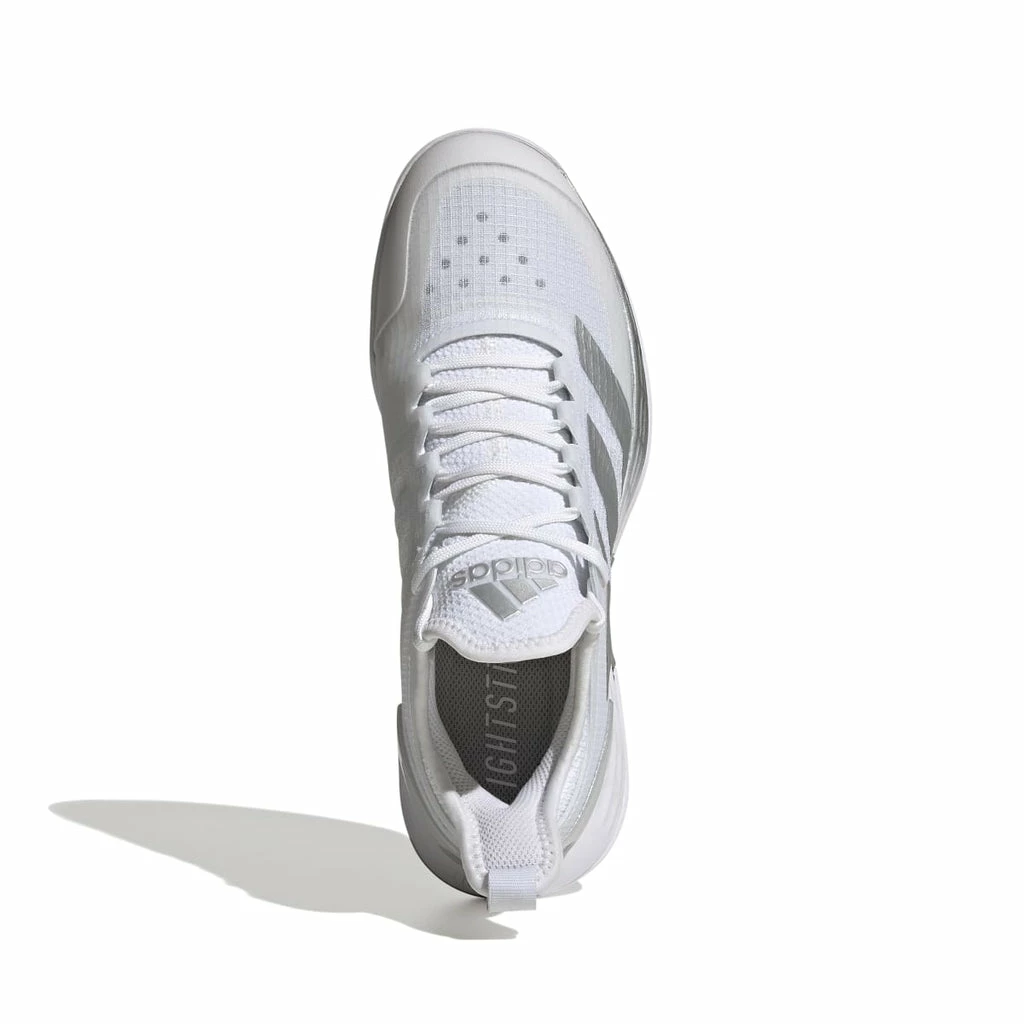 Adidas Adizero Ubersonic 4 Women's Tennis Shoe (White/Silver/Grey) 6 Adidas Adizero Ubersonic 4 Women's Tennis Shoe (White/Silver/Grey) - Image 4