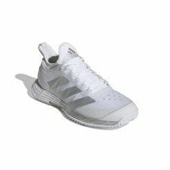 Adidas Adizero Ubersonic 4 Women's Tennis Shoe (White/Silver/Grey) 12 Adidas Adizero Ubersonic 4 Women's Tennis Shoe (White/Silver/Grey) -Adidas Shop GW2513 6 FOOTWEAR Photography FrontLateralTopView white 1024x1024