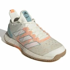 Adidas Adizero Ubersonic 4 Parley Women's Tennis Shoes (White/Beam Orange) 11 Adidas Adizero Ubersonic 4 Parley Women's Tennis Shoes (White/Beam Orange) -Adidas Shop GX9624 6 FOOTWEAR Photography FrontLateralTopView white 1024x1024