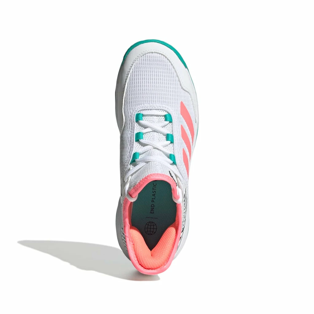 Adidas Ubersonic 4 Junior Tennis Shoe (White/Pink/Teal) 6 Adidas Ubersonic 4 Junior Tennis Shoe (White/Pink/Teal) - Image 4