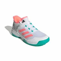 Adidas Ubersonic 4 Junior Tennis Shoe (White/Pink/Teal) 12 Adidas Ubersonic 4 Junior Tennis Shoe (White/Pink/Teal) -Adidas Shop GY3222 6 FOOTWEAR Photography FrontLateralTopView white 1024x1024