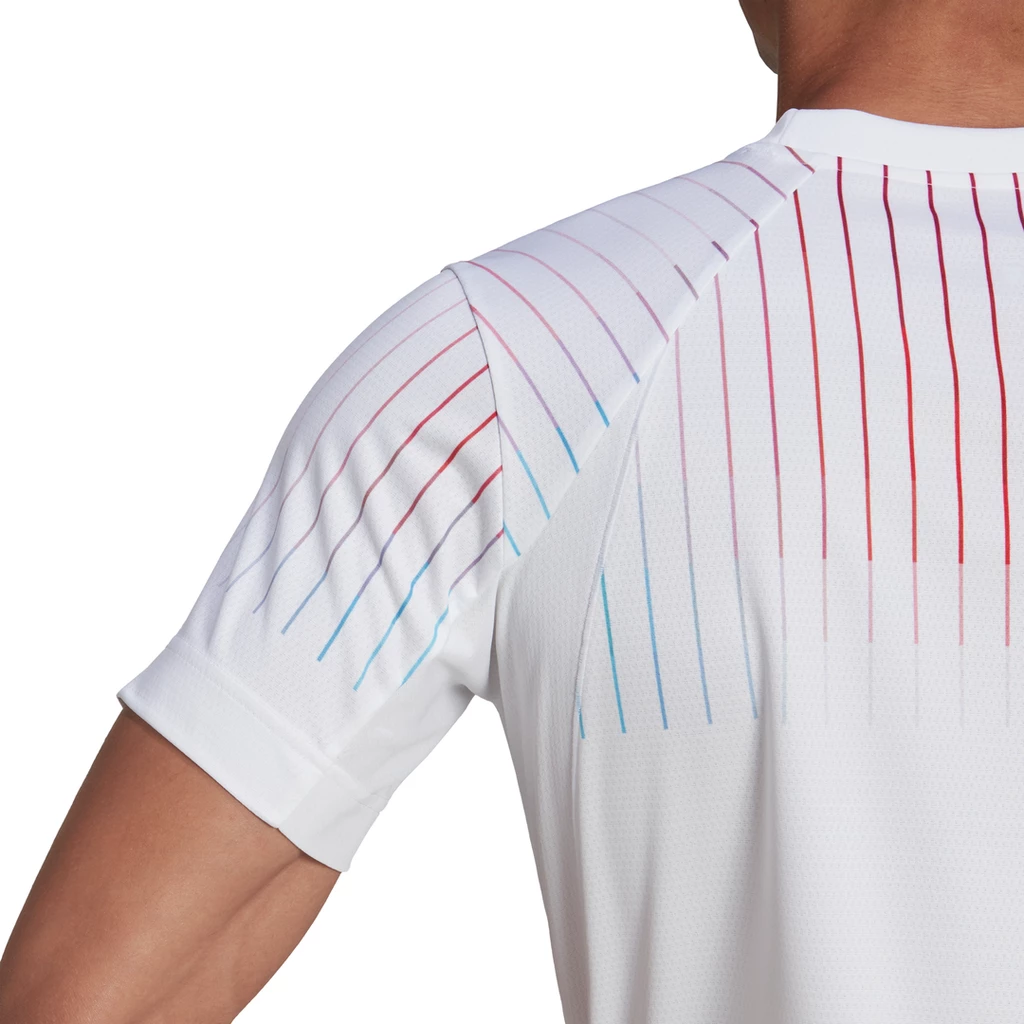 Adidas Men's Melbourne FreeLift Printed Top (White/Red) 8 Adidas Men's Melbourne FreeLift Printed Top (White/Red) - Image 6