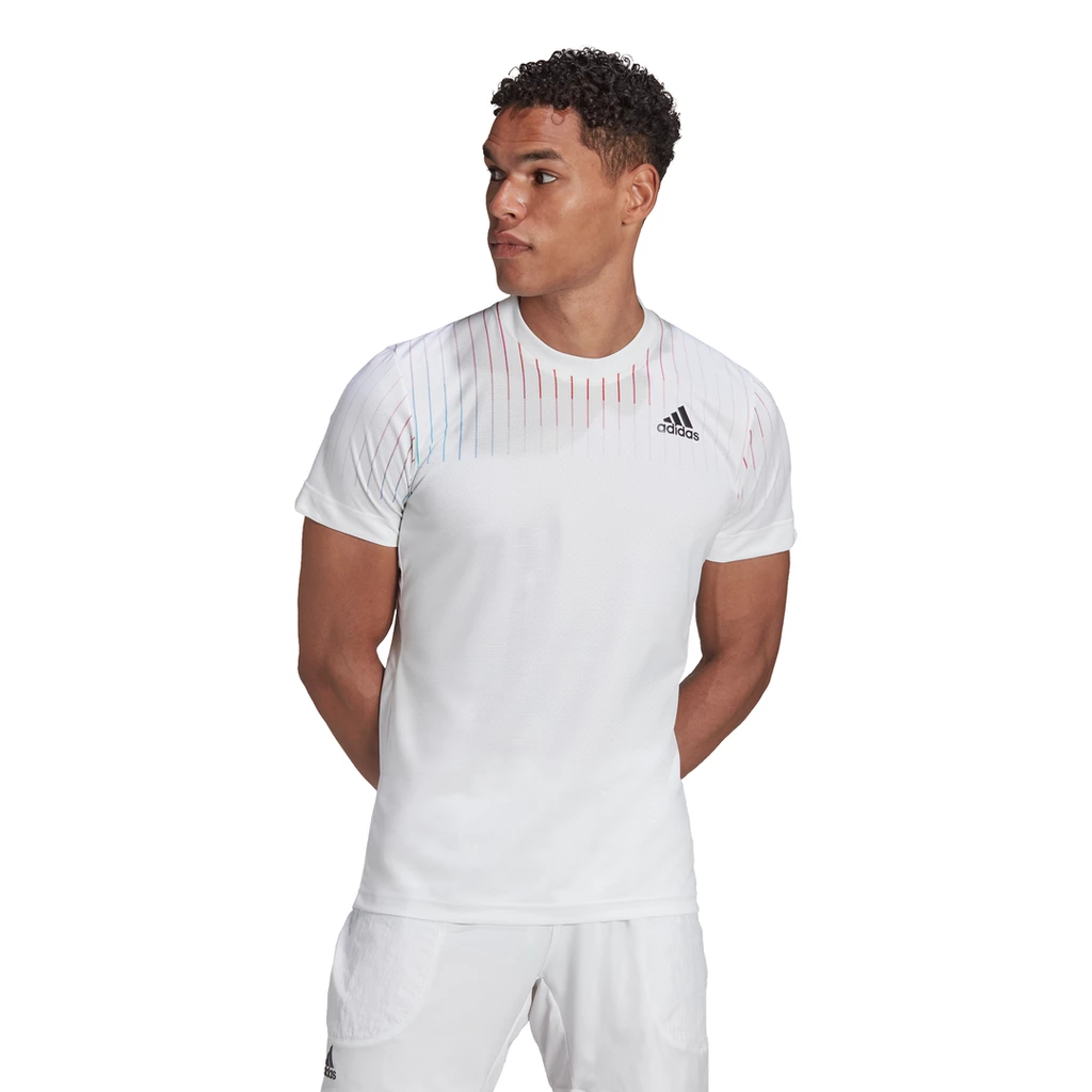 Adidas Men's Melbourne FreeLift Printed Top (White/Red) 3 Adidas Men's Melbourne FreeLift Printed Top (White/Red)