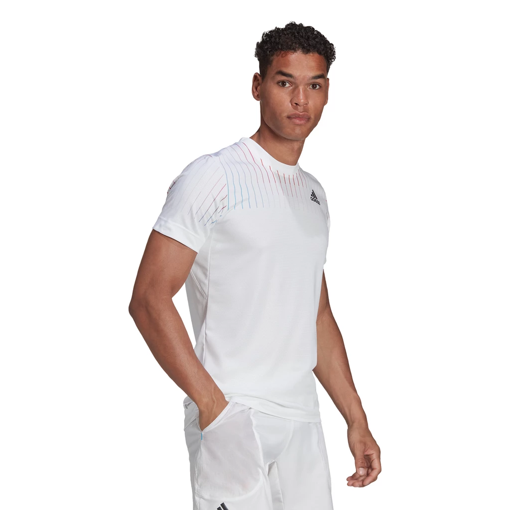 Adidas Men's Melbourne FreeLift Printed Top (White/Red) 6 Adidas Men's Melbourne FreeLift Printed Top (White/Red) - Image 4