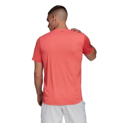 Adidas Men's 3 Stripes Club Top (Semi Turbo/Black) 10 Adidas Men's 3 Stripes Club Top (Semi Turbo/Black) -Adidas Shop HB9075 APP on model back white 1024x1024