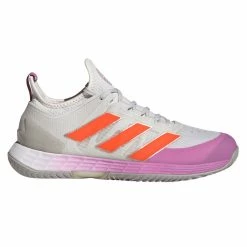 Adidas Adizero Ubersonic 4 Women's Tennis Shoe (White/Impact Orange)