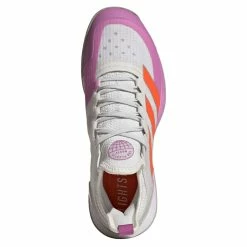 Adidas Adizero Ubersonic 4 Women's Tennis Shoe (White/Impact Orange) 10 Adidas Adizero Ubersonic 4 Women's Tennis Shoe (White/Impact Orange) -Adidas Shop HR2034 3 FOOTWEAR Photography Top Portrait View transparent 1024x1024
