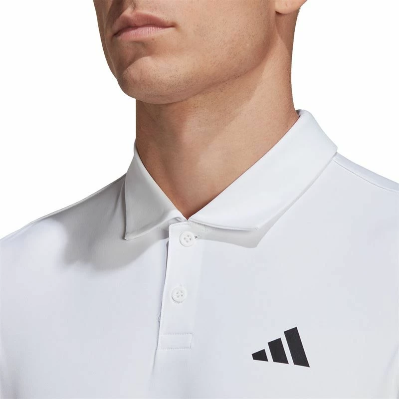 Adidas Men's 3 Stripe Club Polo (White) 4 Adidas Men's 3 Stripe Club Polo (White) - Image 2