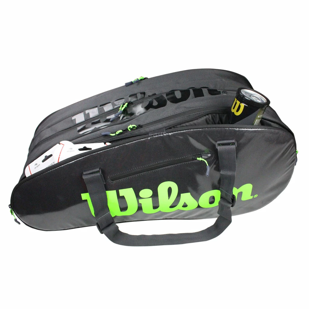Wilson Super Tour 15 Pack Racquet Bag (Black/Green) 5 Wilson Super Tour 15 Pack Racquet Bag (Black/Green) - Image 3