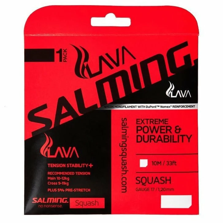 Salming Lava 17 Squash String (Red) 2 Salming Lava 17 Squash String (Red)